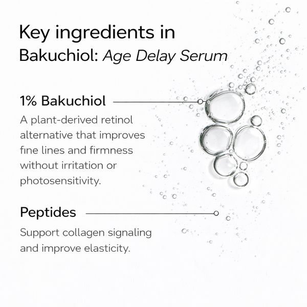 1% Bakuchiol + Peptides: Age Delay Serum Bakuchiol.com